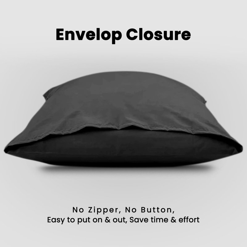 Premium Pack of 6 Microfiber Pillowcases | Soft, Durable & Breathable Bedding for a Restful Night’s Sleep, Black
