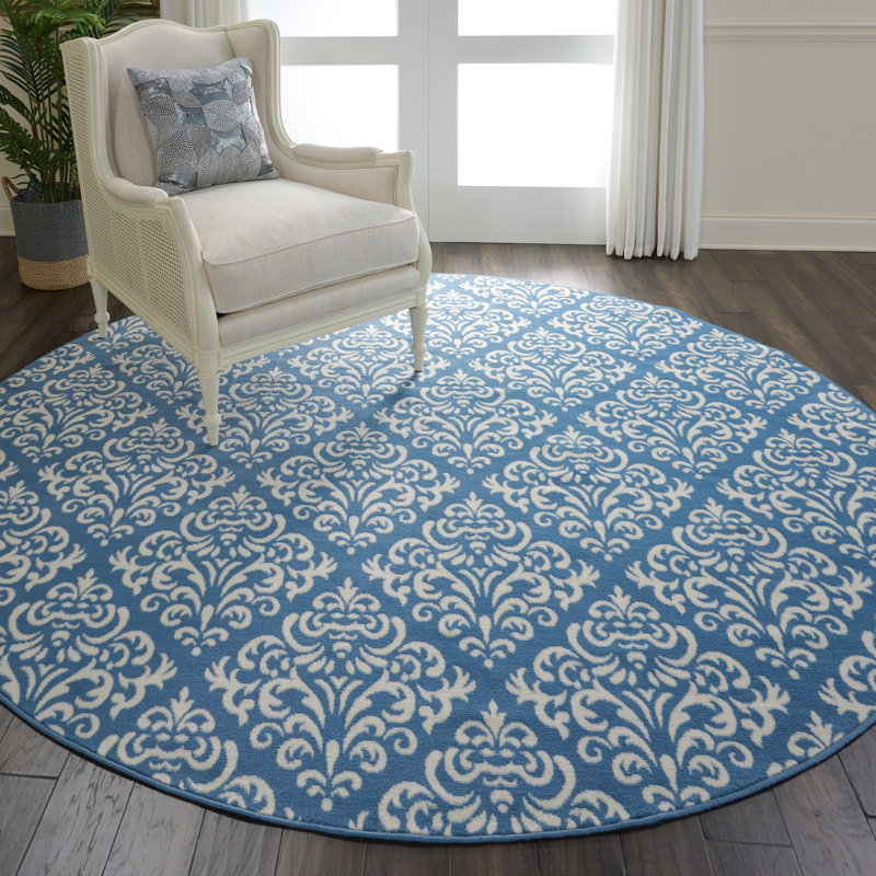 Gjuljeta Damask Indoor Rug, Round 8'