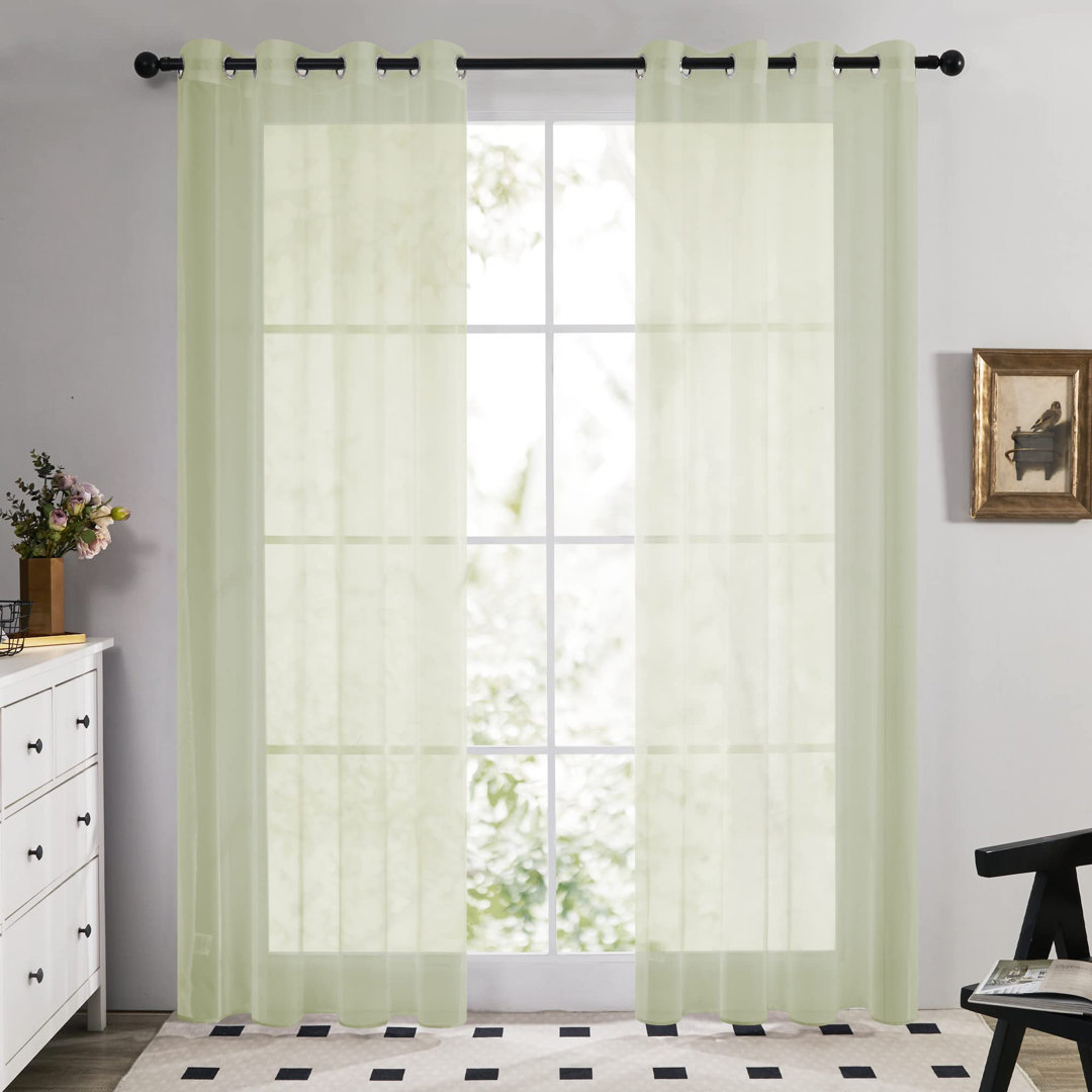 Doveton Window Treatment Net Curtains Semi Transparent Sheer Window Voile Curtains