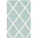 Dhurrie Hand Woven Flat Weave Wool/Cotton Geometric Rug in Light Blue/Ivory