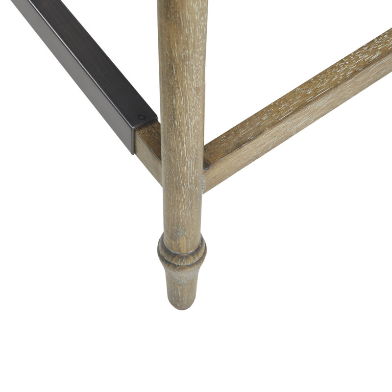 Elegant Blue 25" Upholstered Counter Stool with Solid Wood Legs