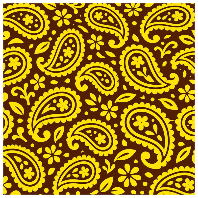 Édredon jaune et brun à motif cachemire, Twin