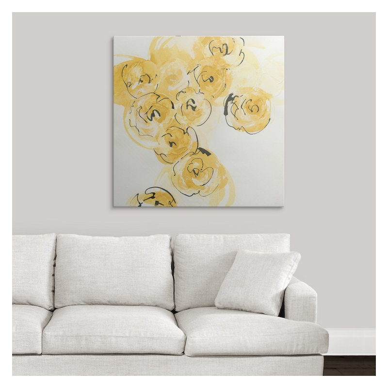 « i » chris paschke, reproduction d’art Yellow Roses Anew, H 35 po x l 35 po x P 1,5 po, Toile