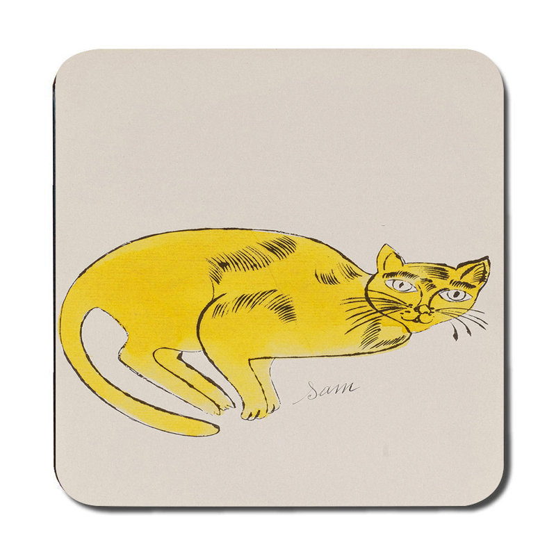 Designer Cat Art Placemat And Coaster Set Wood Backed High End Print Art Limited Edition