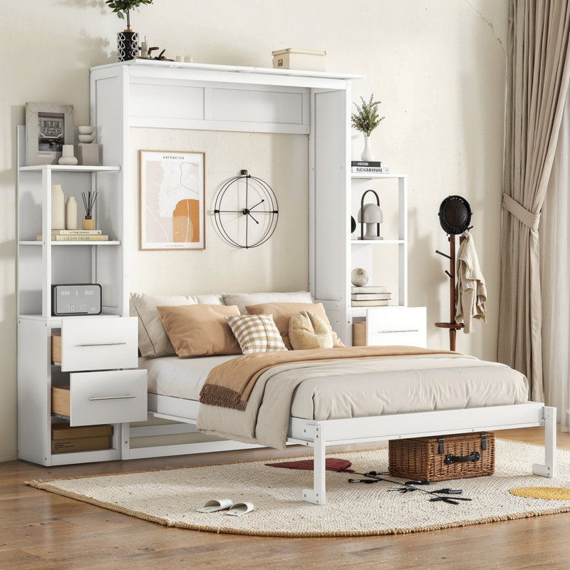 Full Size Murphy Bed With Shelves