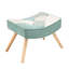 Chaise berçante Mid-Century avec repose-pieds, dossier haut et pieds en bois pour une détente ultime
