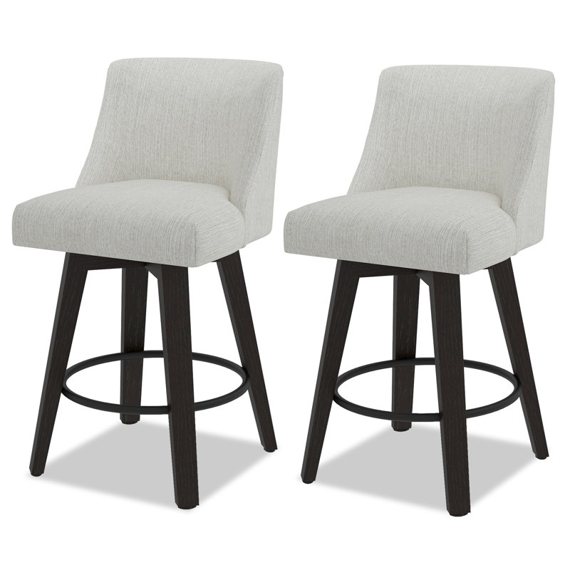 Tabourets de bar et de comptoir Loriell avec structure en bois massif, Tabouret de comptoir (siège d'une hauteur de 26 p, 3