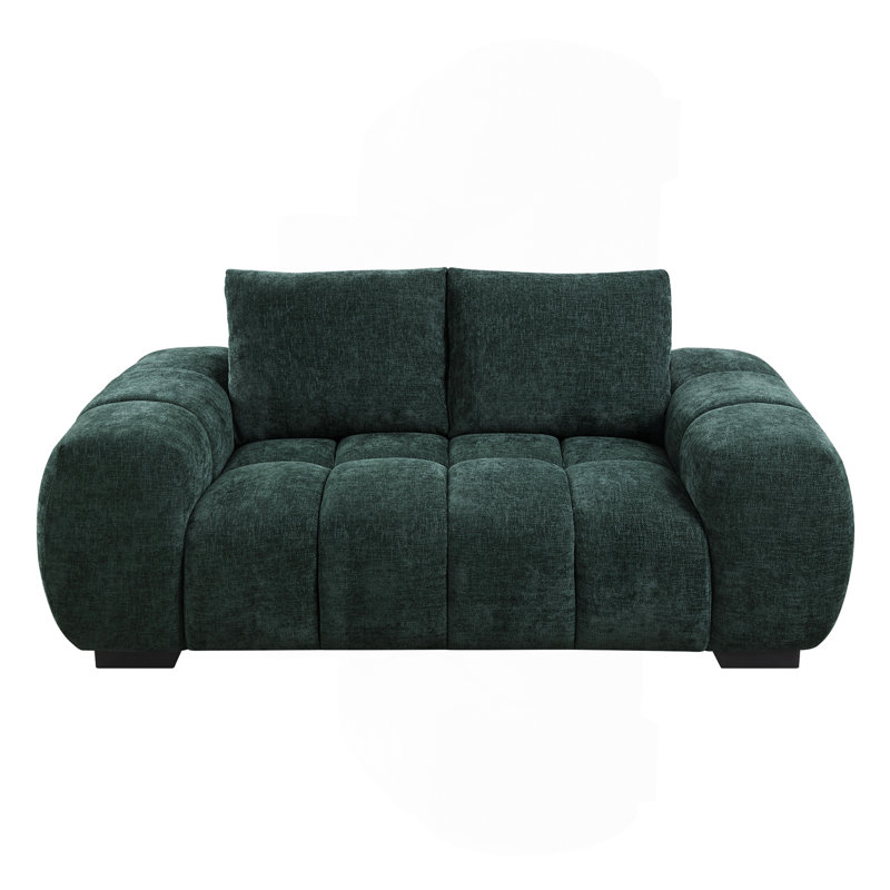 Causeuse en chenille verte