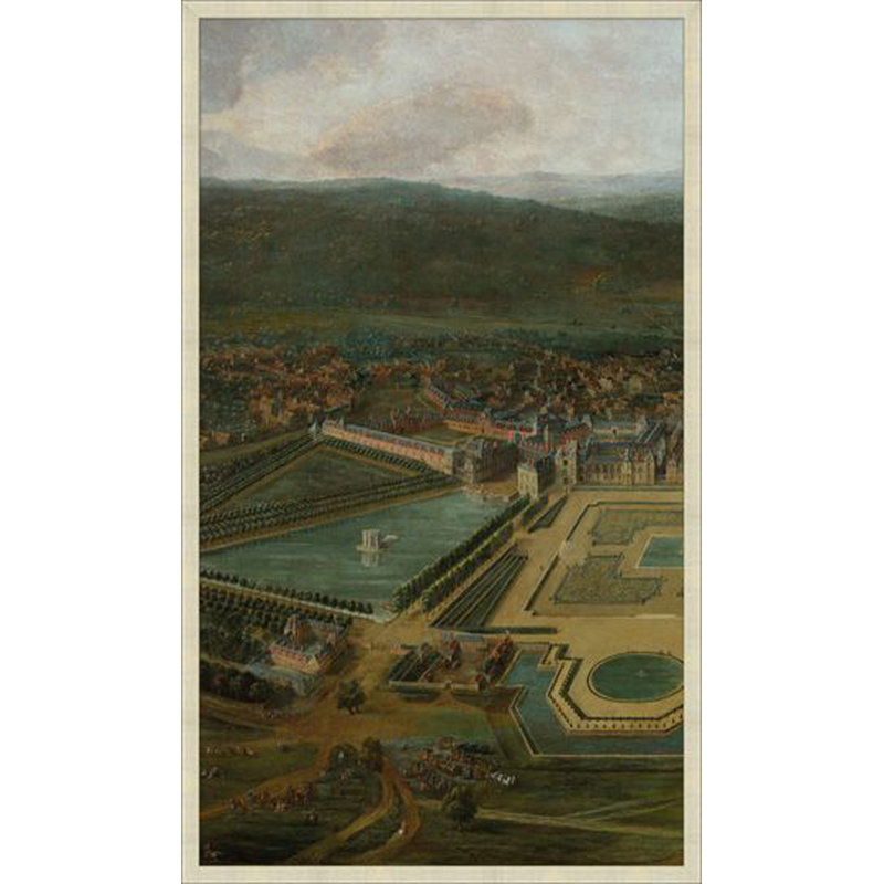 Vue panoramique du château 1 - Peinture sur papier encadrée