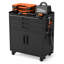 Armoire à outils roulante en métal de 34,3 po avec portes verrouillables, 3 tiroirs, tablettes latérales réglables et panneau perforé, organisateur d'établi mobile robuste pour garage, atelier et maison, acier laminé à froid thermolaqué