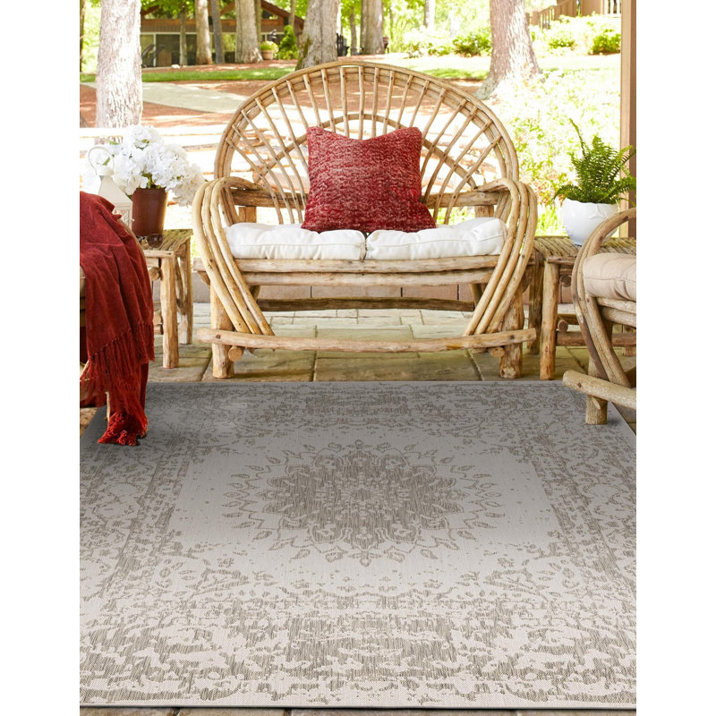 Tapis gris transitionnel Hintz, Carré 7 pi 10 po