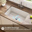 CozyStream 27 in. Undermount/Drop-In Single Bowl White Fireclay Kitchen Sink with Bottom Grid and Strainer