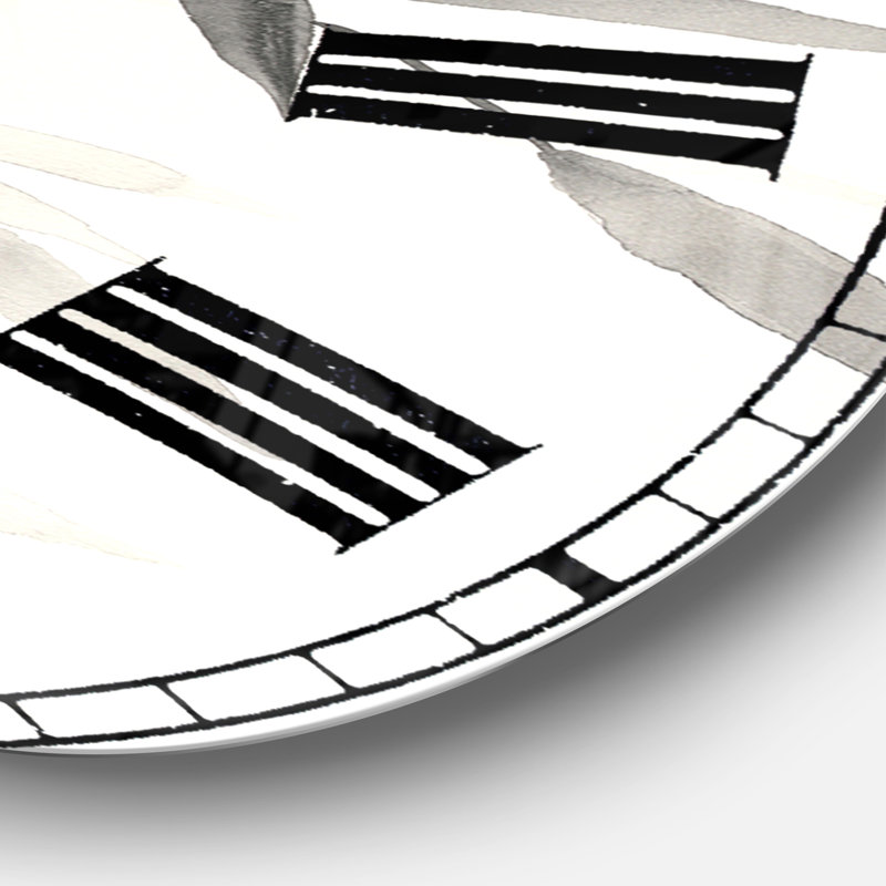 Horloge murale Swigart Bamboo Leaves II, Grand, Swigart feuilles de bambou simplistes V