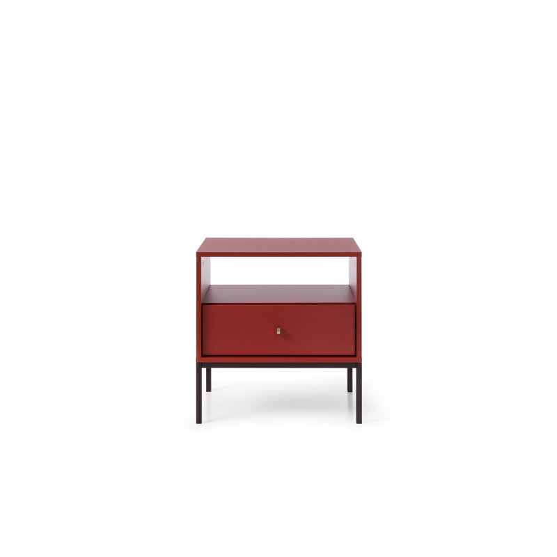 Hankey Four Leg Coffee Table with Storage, Red wine