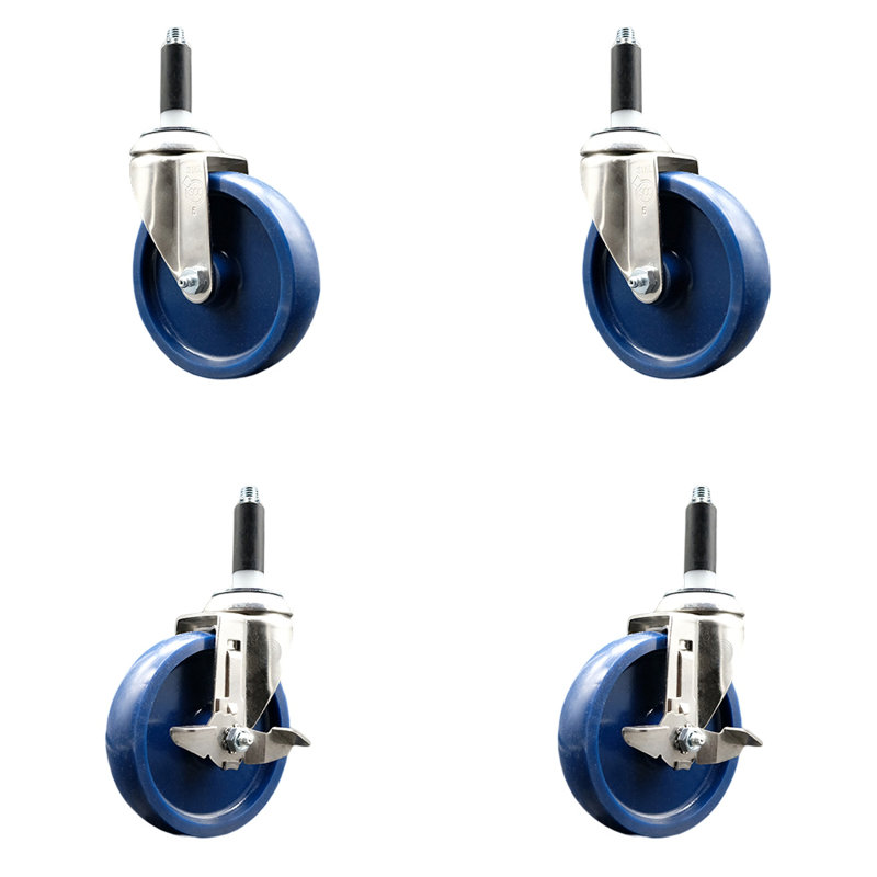 4 Piece Solid Poly Caster Set