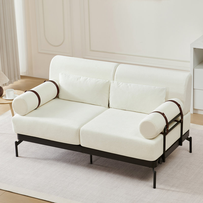 Canapé-lit moderne à 2 places avec ports USB flexibles 59 po