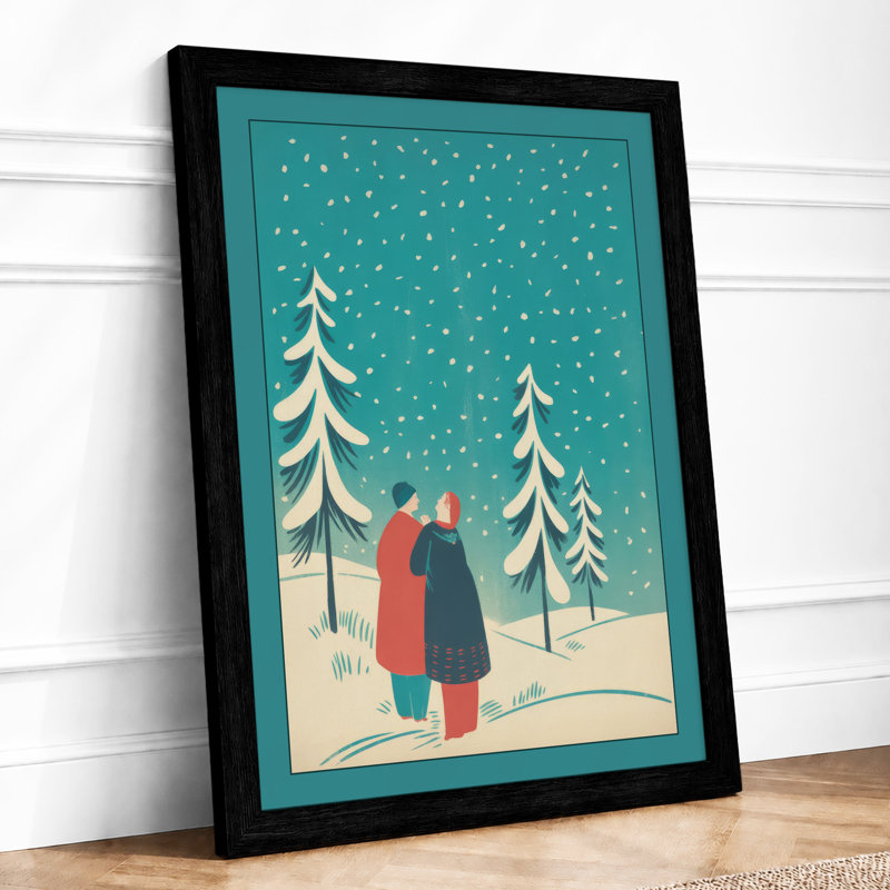 Winter Together Modern - Print, A2 - 59.4 x 42.0 cm, Black