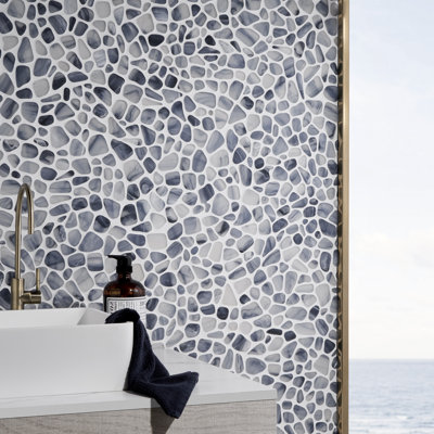 Hydra Seaglass 11.81 W x 11.81 L Frosted Glass Mosaic Tile