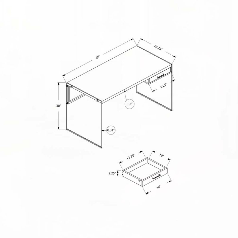 Bureau d'ordinateur personnel, Gris