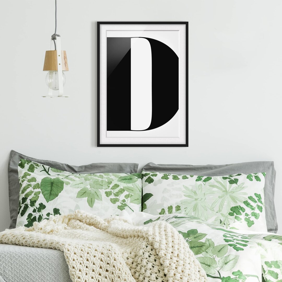 Gerahmtes Poster Antiqua Letter D