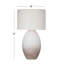 Lampe de table Calder Crème et Mauve avec abat-jour tambour en lin beige