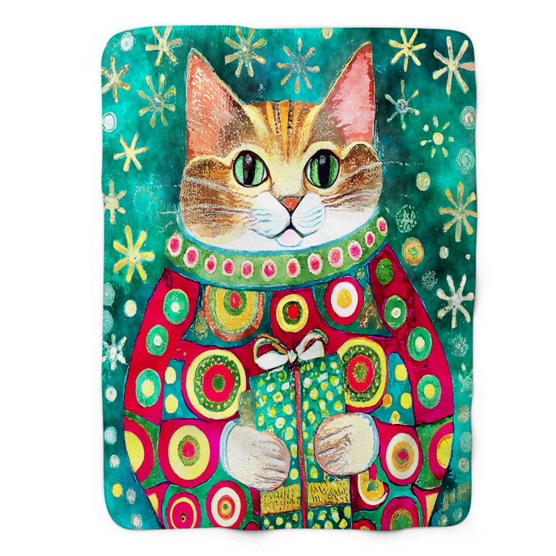 Spectrum Kitty Cheer - 1 Piece Premium Sherpa Blanket, L 50 po x L 60 po