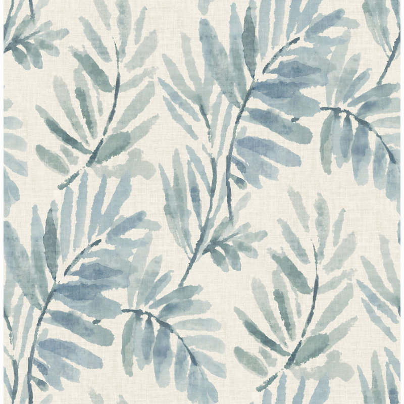 Papier peint Serenade Blue Ferns, Bleu