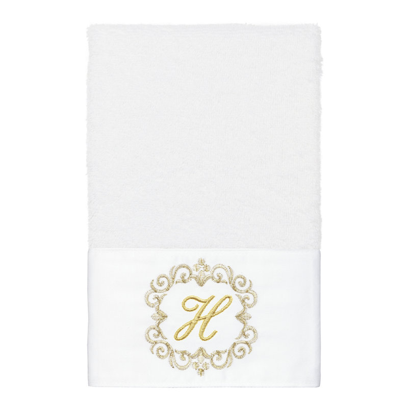 Winston Porter 100% Turkish Cotton MONICA 2PC Embellished Hand Towel Set, H