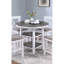 Counter Height Dining Table W Storage Shelve 4X Chairs Padded Seat Unique Design Back 5Pc Dining Set White Color