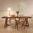 Solid wood rectangular walnut dining table-1490171275