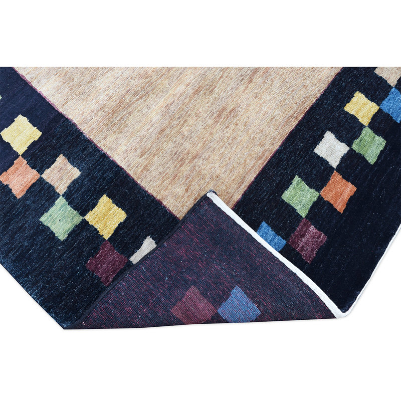 Wool Southwestern Area Rug in Gold, Rectangle 8' x 10'