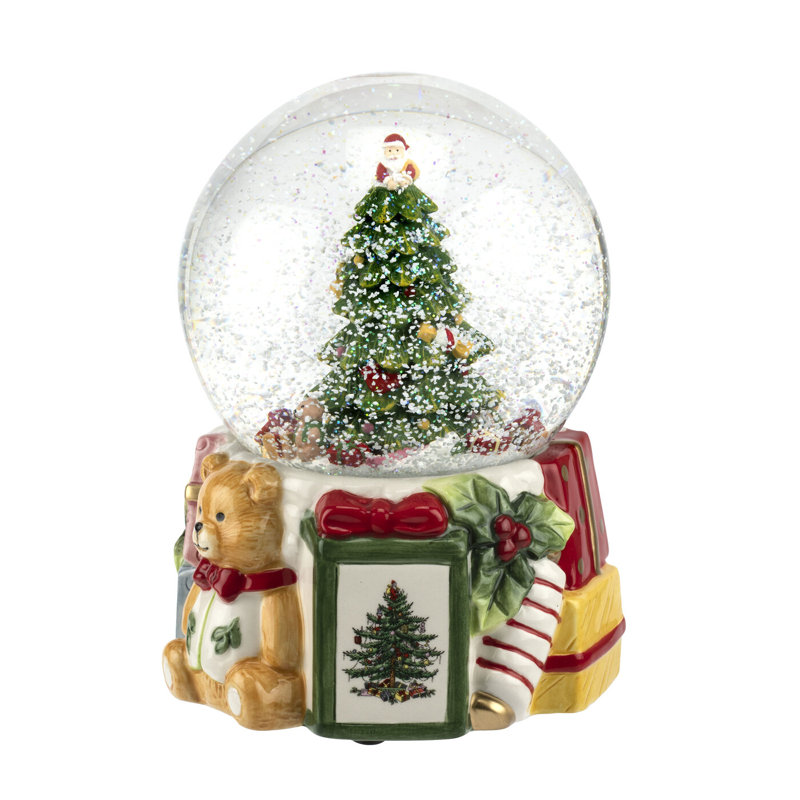 Spode Christmas Tree Musical Snow Globe 6.5"