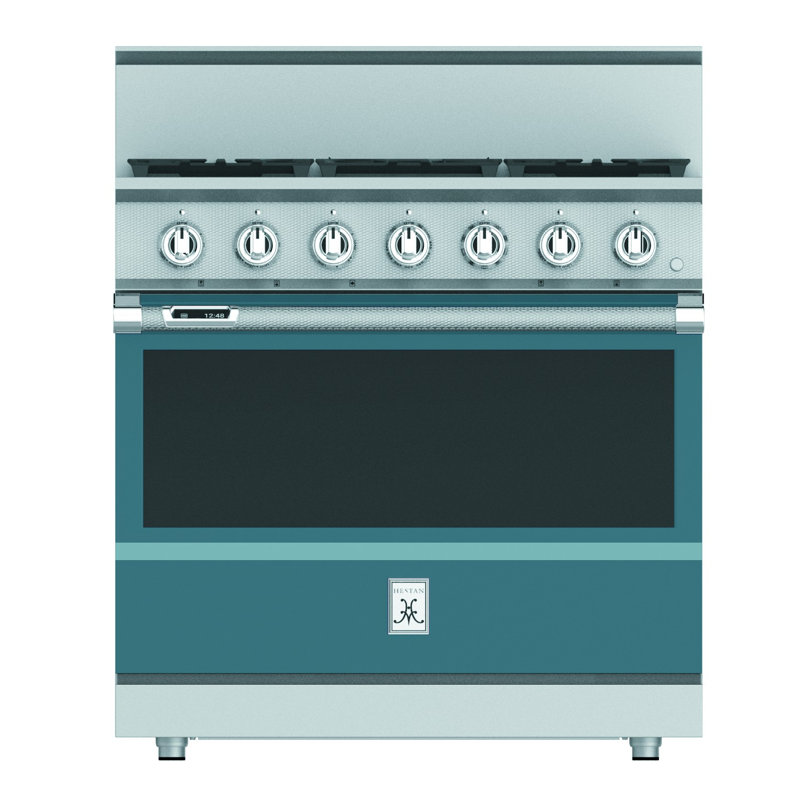 36" 5.8 cu. ft. Freestanding Dual Fuel, Blue, Natural Gas