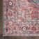 Machine Washable Oriental Blue/Brick Red Area Rug