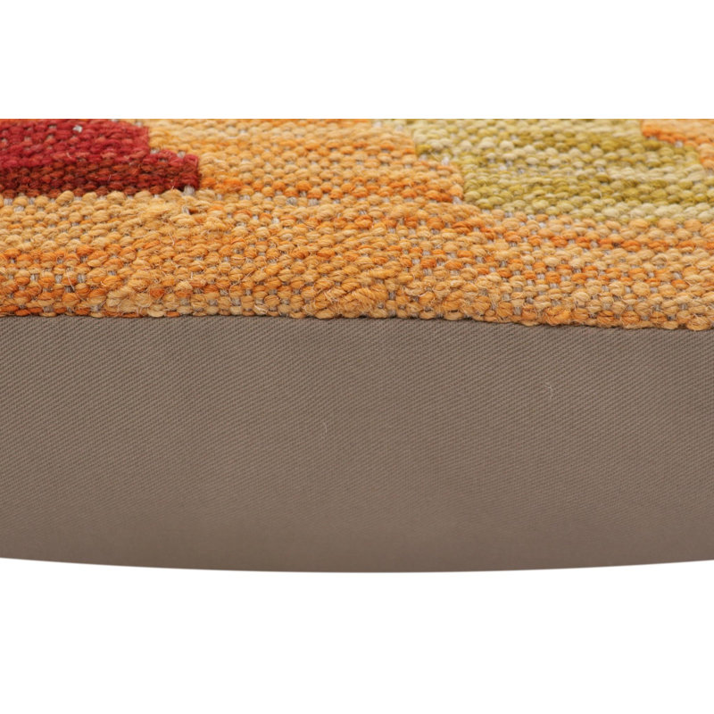 Coussin kilim tissé à la main Southwestern Marsh, Orange / rouge / bleu / or, H 19 po x l 18 po
