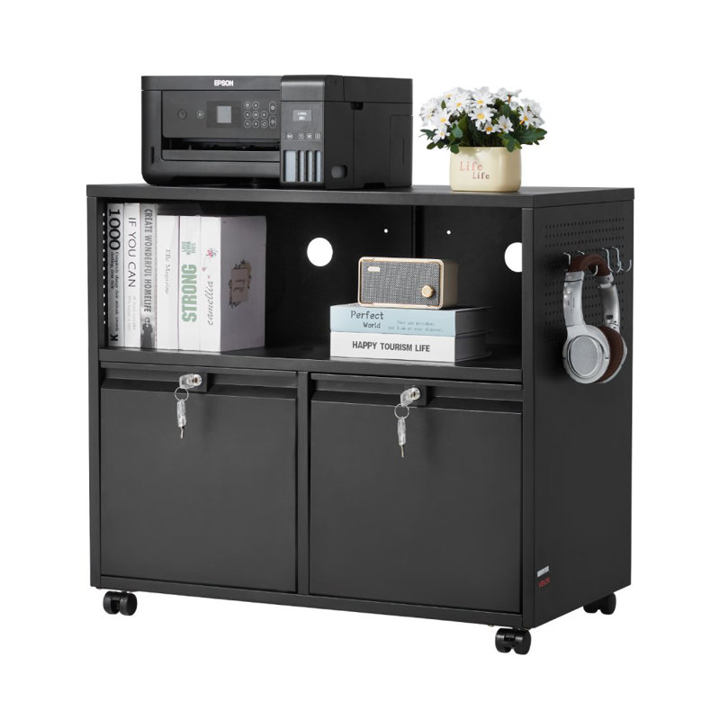 80cm Wide 2 -Drawer Mobile Steel File Cabinet