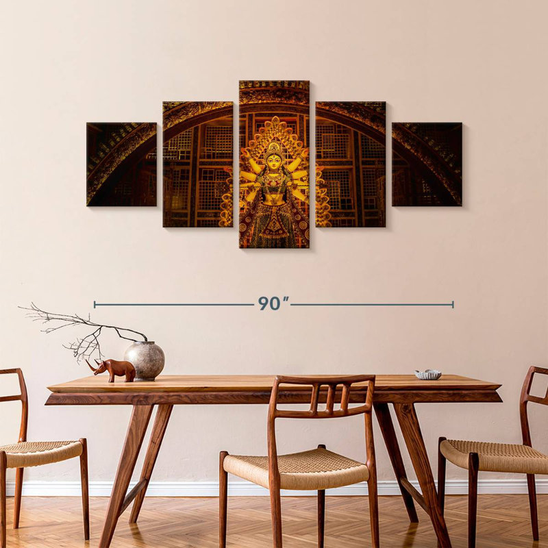 Durga In A Pandal, 42" H x 92" W