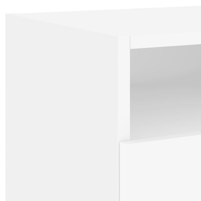 Table de chevet avec table de chevet avec éclairage DEL vidaXL, Blanc, 1