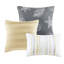 Courtepointe 6 pièces avec coussins décoratifs jaunes, double / grand, motif à rayures aquarelles, coussins de lit double / grand jaune chaud et confortable, microfibre douce-116011771-116011773