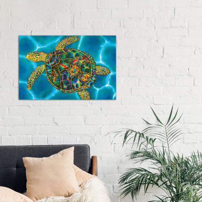 Rainbow Opal Turtle - Wrapped Canvas Print