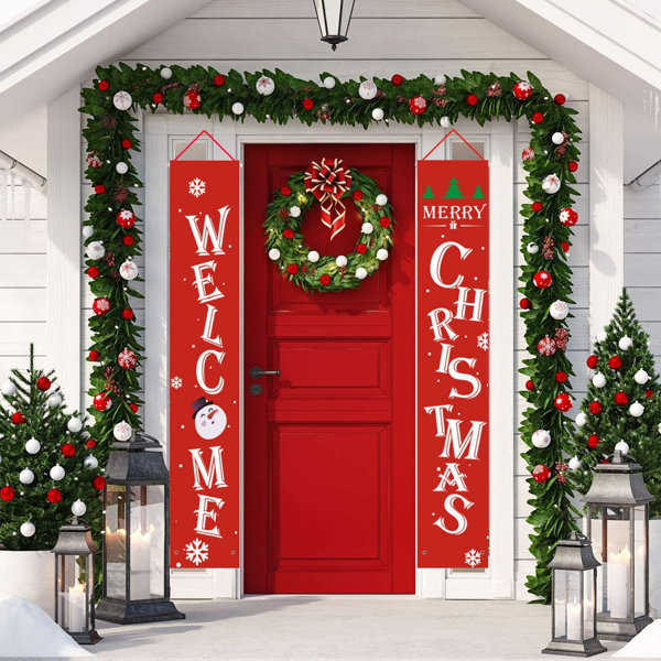 The Holiday Aisle® 2 Piece Welcome Christmas Hang Banner Set | Wayfair