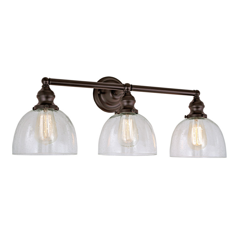 Shumway 3 - Light Dimmable Vanity Light, Oil Rubbed Bronze, Clear Bubble