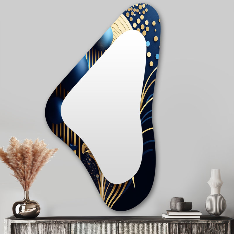 Parfum Futur Minimalisme Géométrie de la Conscience III - miroir mural de forme unique géométrique, miroir décoratif asymétrique moderne, impression d'art en métal