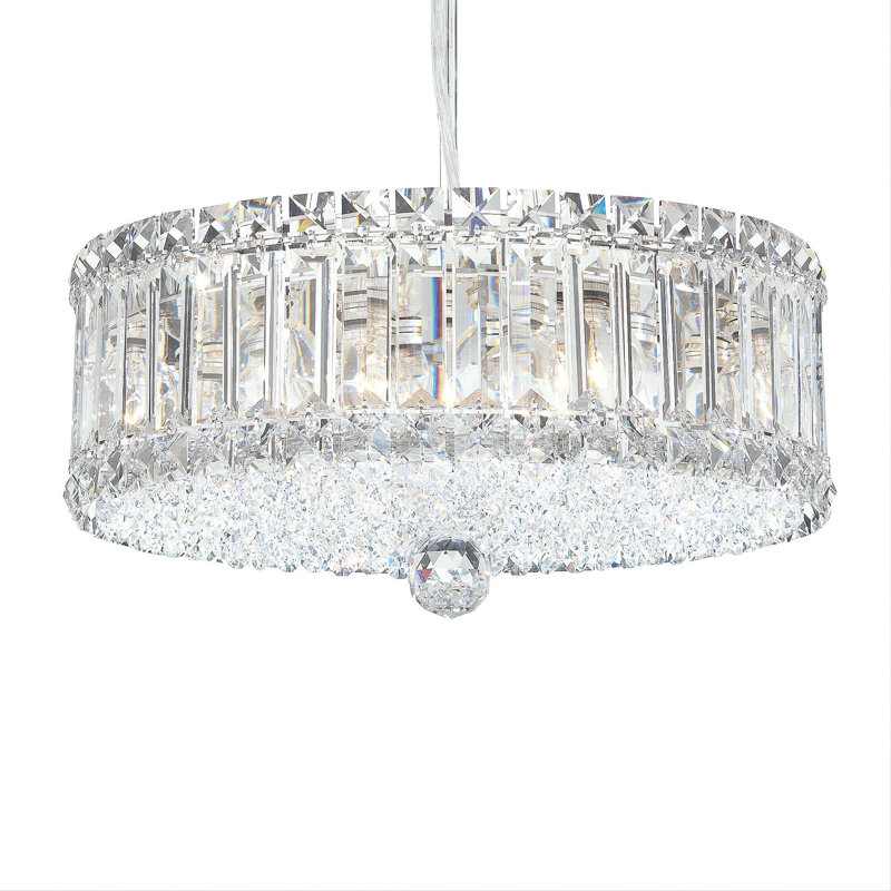 Plaza Glass Chandelier, 6.5" H x 14.5" W x 14.5" D, Heritage Crystal