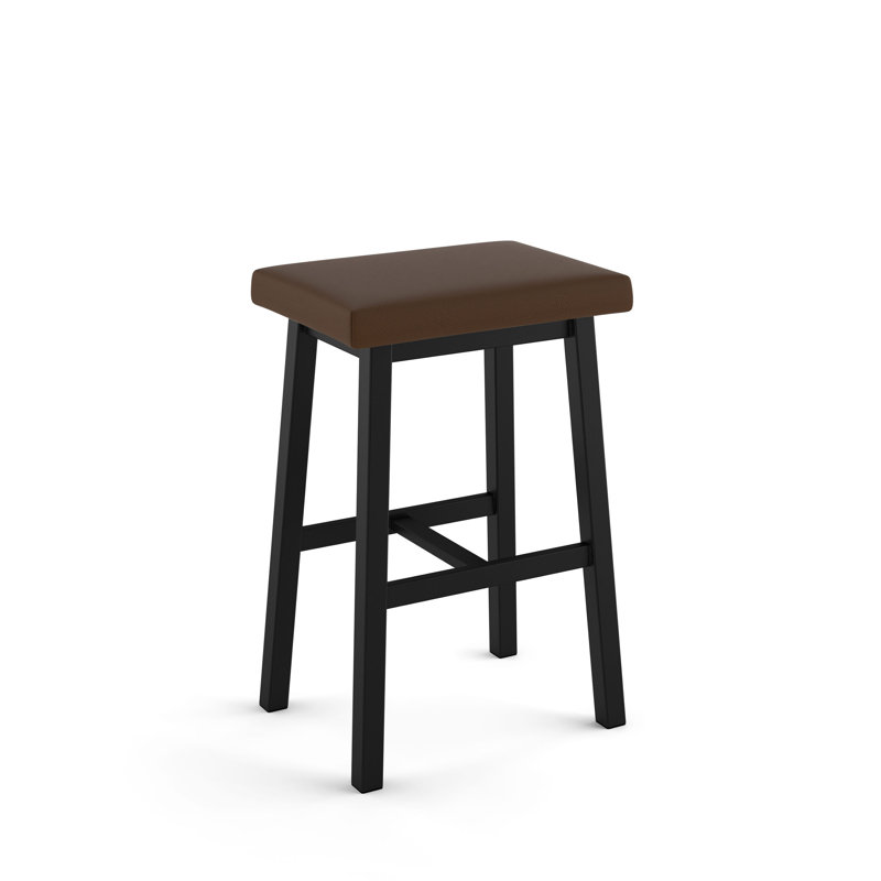 Tabouret de bar et de comptoir en simili cuir Aulika, Brun, Tabouret de bar (siège d'une hauteur de 30,4 po)