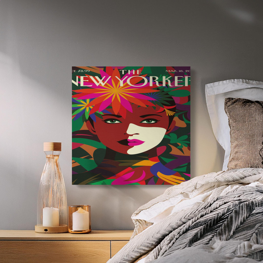 Vibrant Tropical Woman Face Canvas