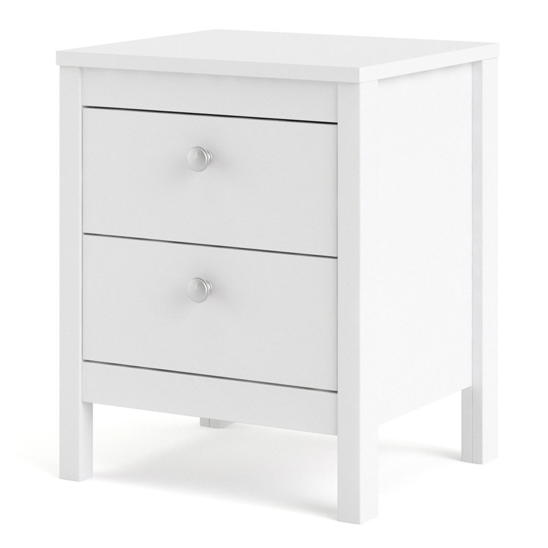 Cynsere 43.6cm W Plywood / Laminate Board Bedside Table, White