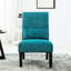 Chaise d'appoint moderne en tissu chenille avec coussin bleu sarcelle et base, pieds en bois massif pour un siège stable