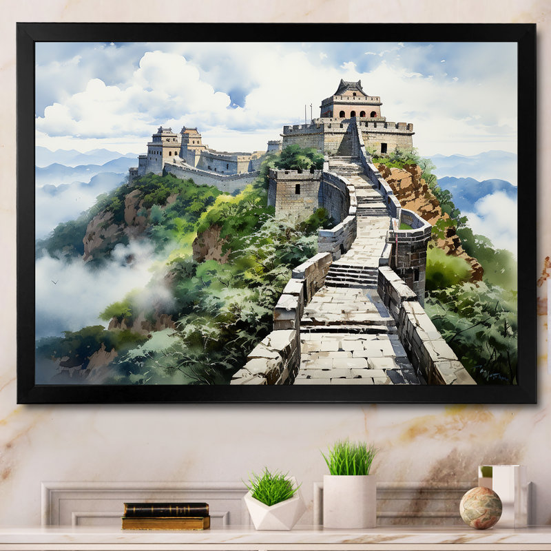 Grande muraille de Chine, sérénité 4 - Art mural Chine, Toile tendue, H 16 po x l 32 po x P 1 po