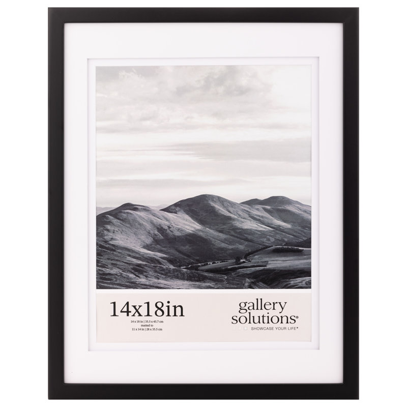 Black Wood 14x18 Wall Frame with Double Mat